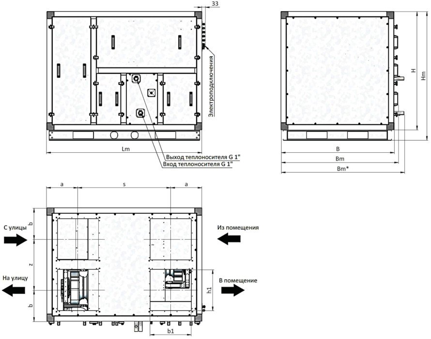 Приточно-вытяжная установка с роторным рекуператором RWN-RR-1700(50c)-ЕС-НЕ3,8-Classic(N)